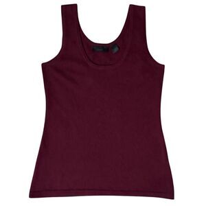 Wyton Womens 100% Cashmere Sweater Knit Tank Top Size L Red Old Money Preppy